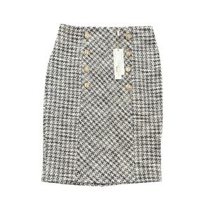 NWT Belle Poque Elegant Retro Style Houndstooth Black/White Pencil Skirt Size M